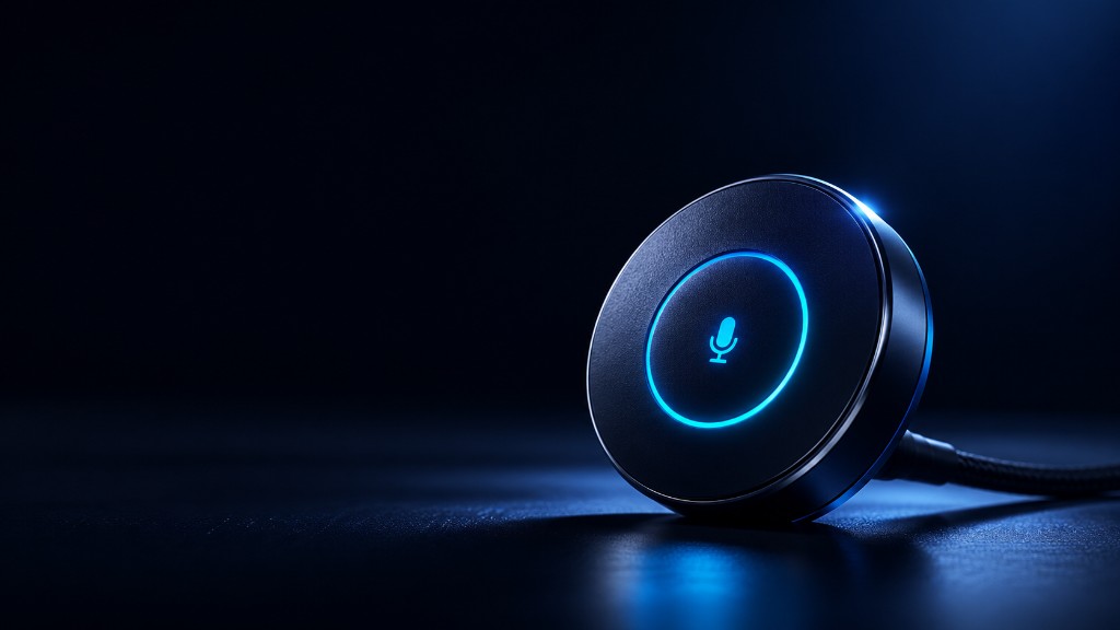 Circular overlay microphone, idle cyan